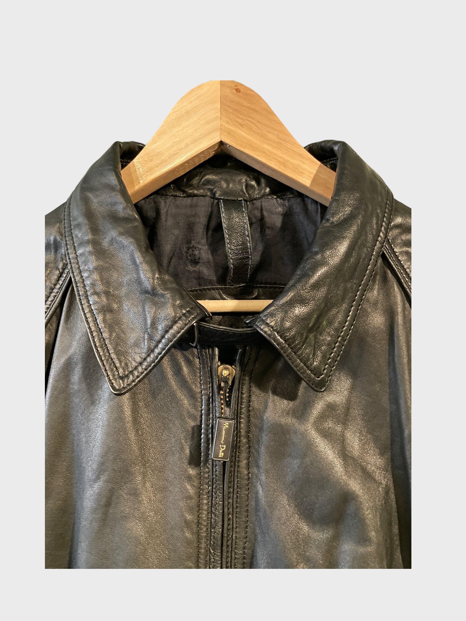 Massimo Dutti Leather Jacket Boxy