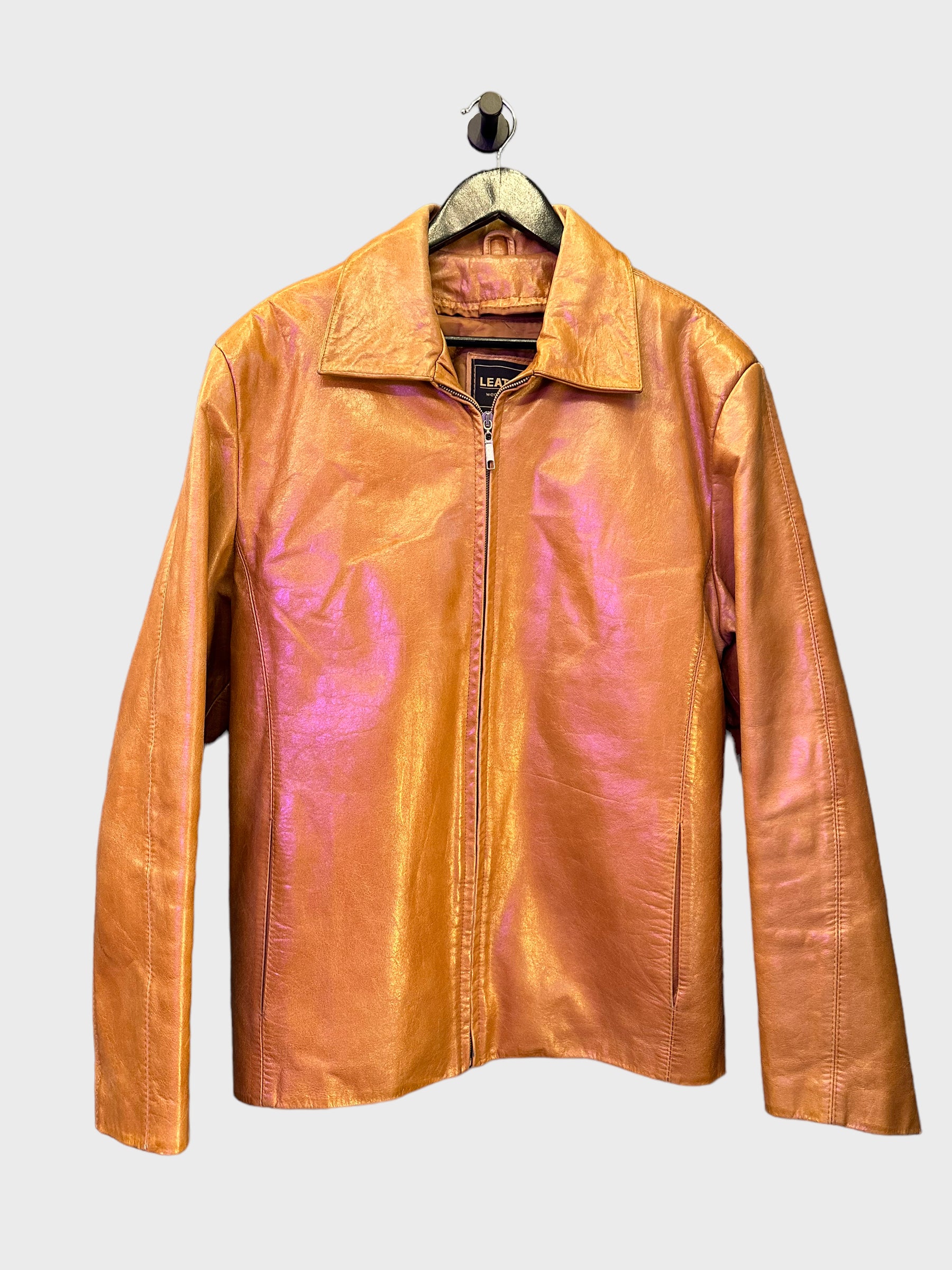 Leather jacket golden brown