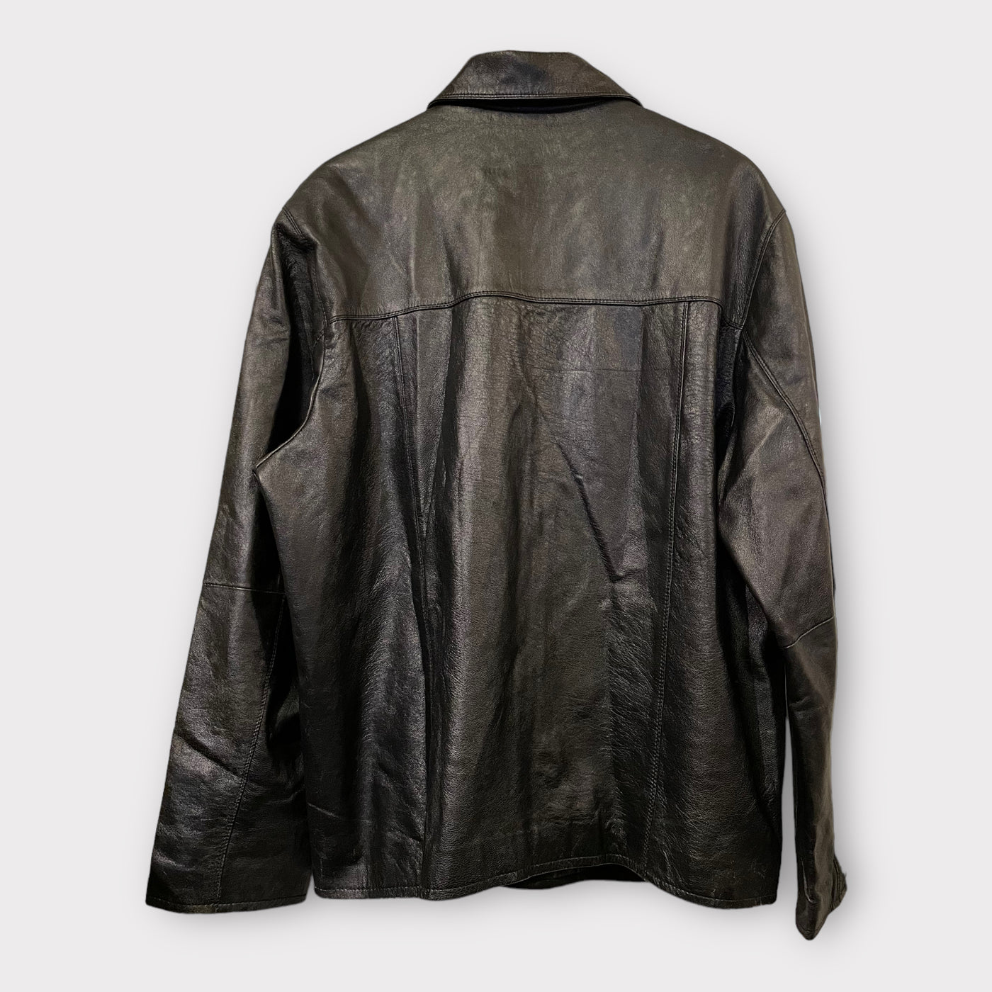 Leather jacket black harrington