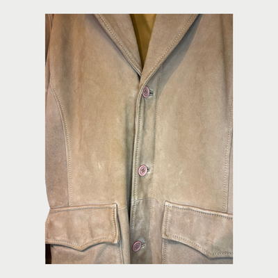 Thick Coat Jacket In Suede Leather Tiger of Sweden Close-up