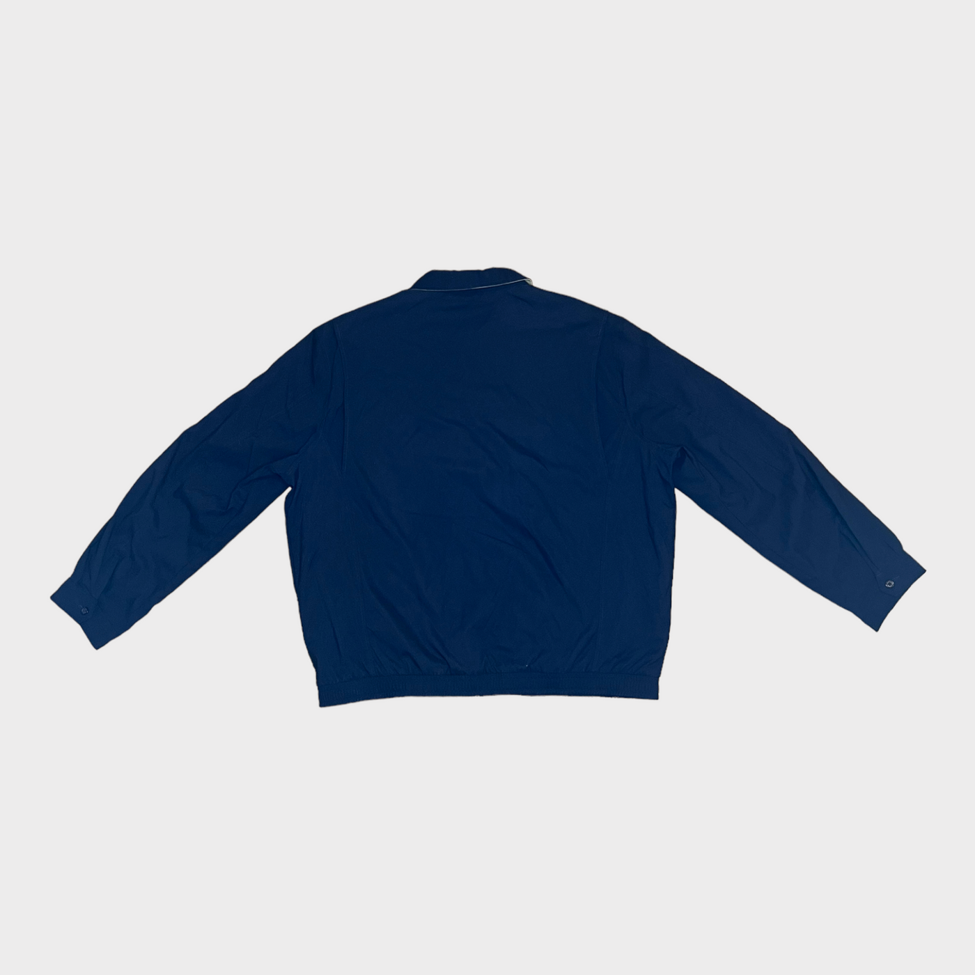 Back of the RALPH LAUREN harrington jacket in navy blue.
