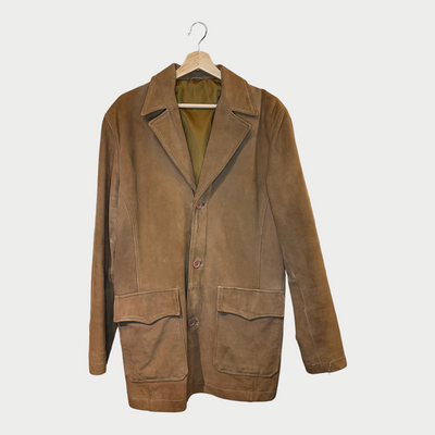 Thick Coat Jacket In Suede Leather Tiger of Sweden Front