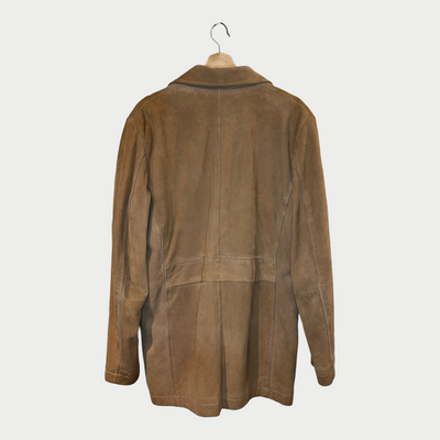 Thick Coat Jacket In Suede Leather Tiger of Sweden Back