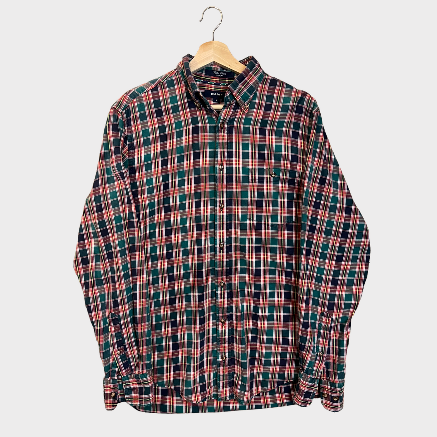 GANT Flannel Shirt with a casual fit in a multicolor small chequered pattern - Front