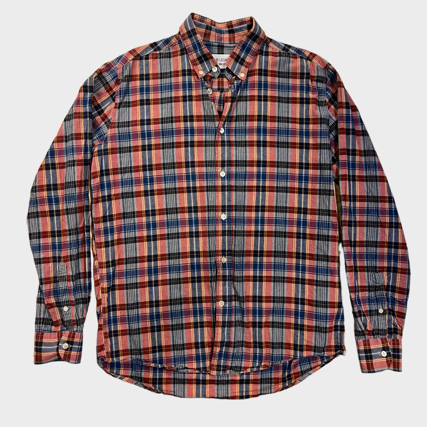 Our Legacy casual shirt in a chequered mulitcolor pattern - Front