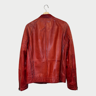 Leather Biker Jacket From Jofama Back