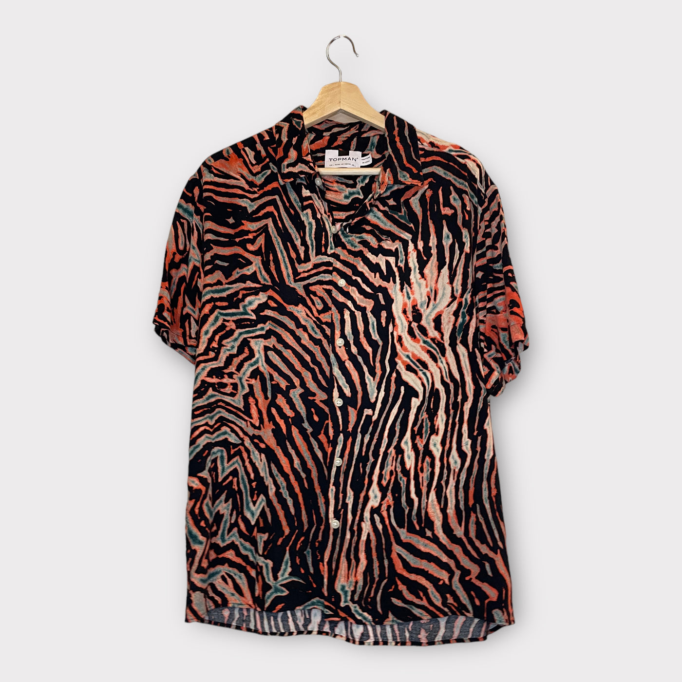 Zebra printed short sleeve shirt