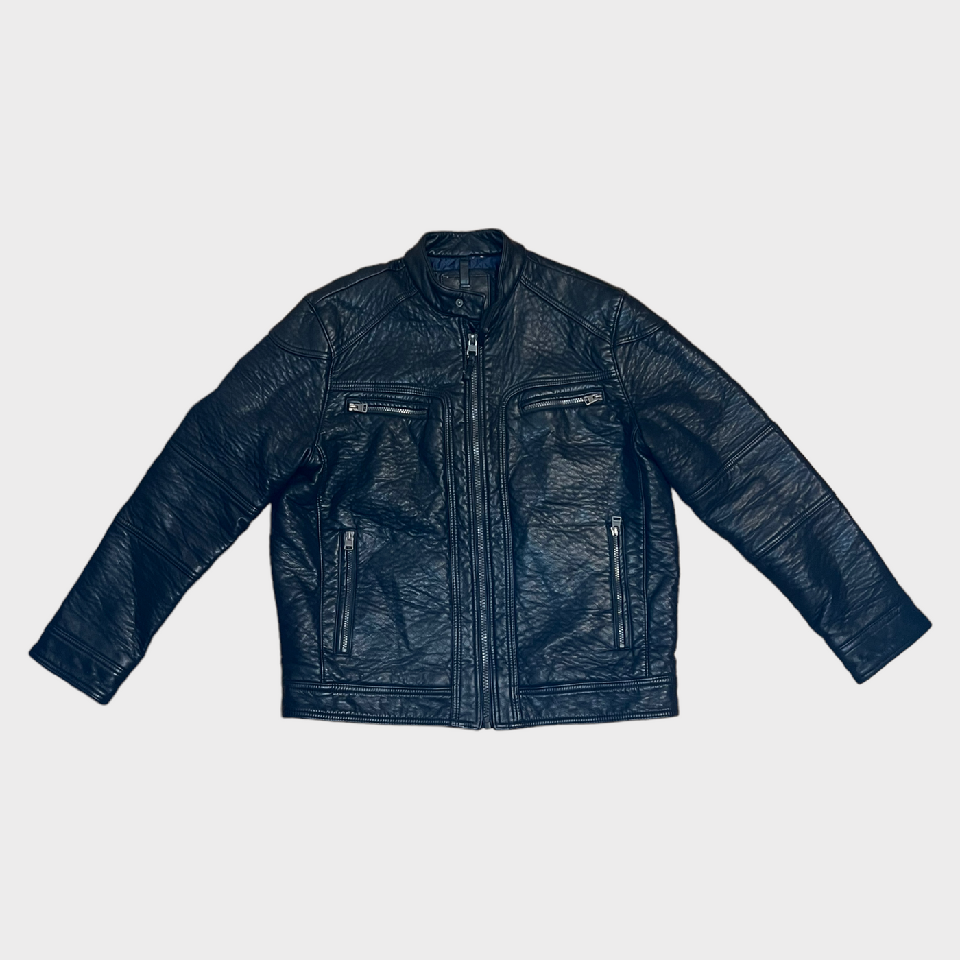CALVIN KLEIN - Leather biker jacket