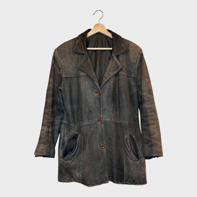 Front of Leather blazer jacket