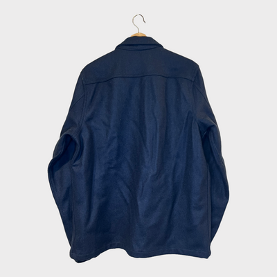 Wool Jacket In Navy Blue Back