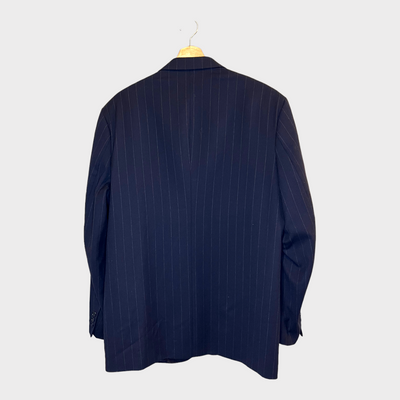 White striped blazer in a perfect navy blue color - Back