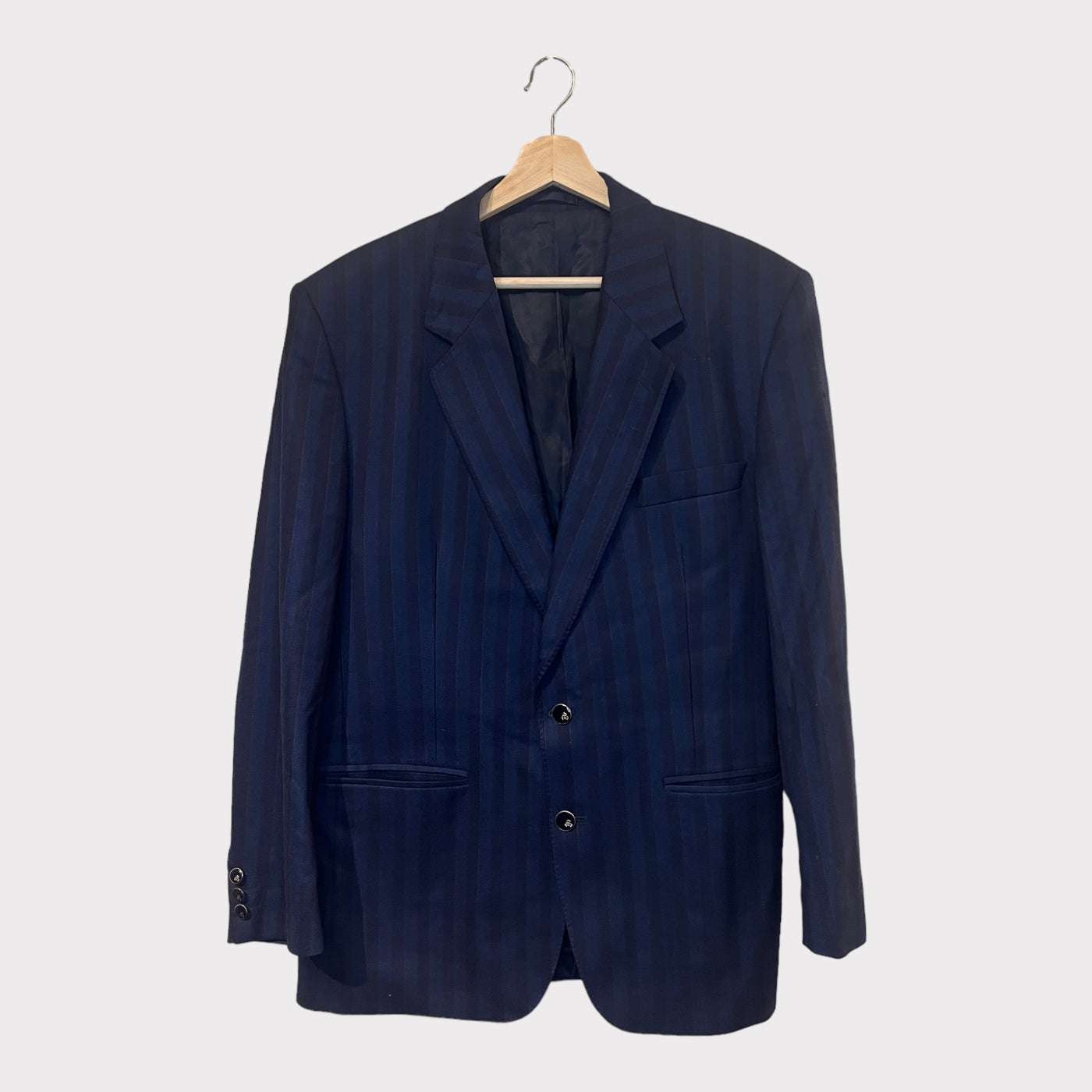 Striped Blazer With Swedish Crown Buttons Front