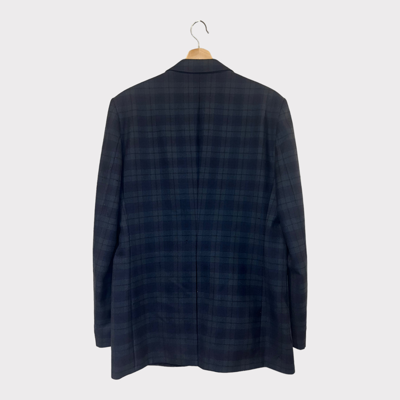 Chequered Blazer With Metal Buttons - Back