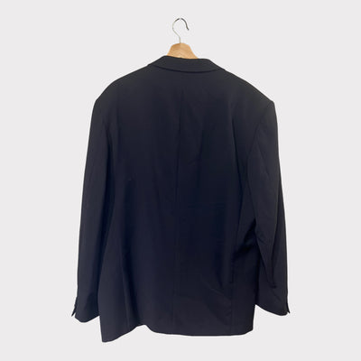 Wool Blazer Jacket With Shoulder Pad - Back