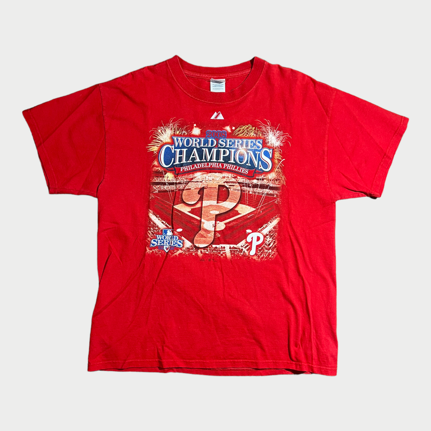 Vintage T-Shirt With 2008 MLB World Series Champions Graphic Front